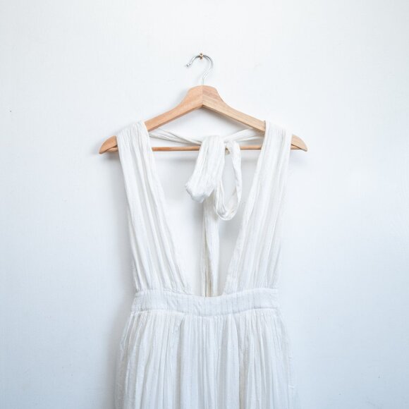 Mara Hoffman Halter Swim Cover Up Dress White Metallic - Picture 3 of 6